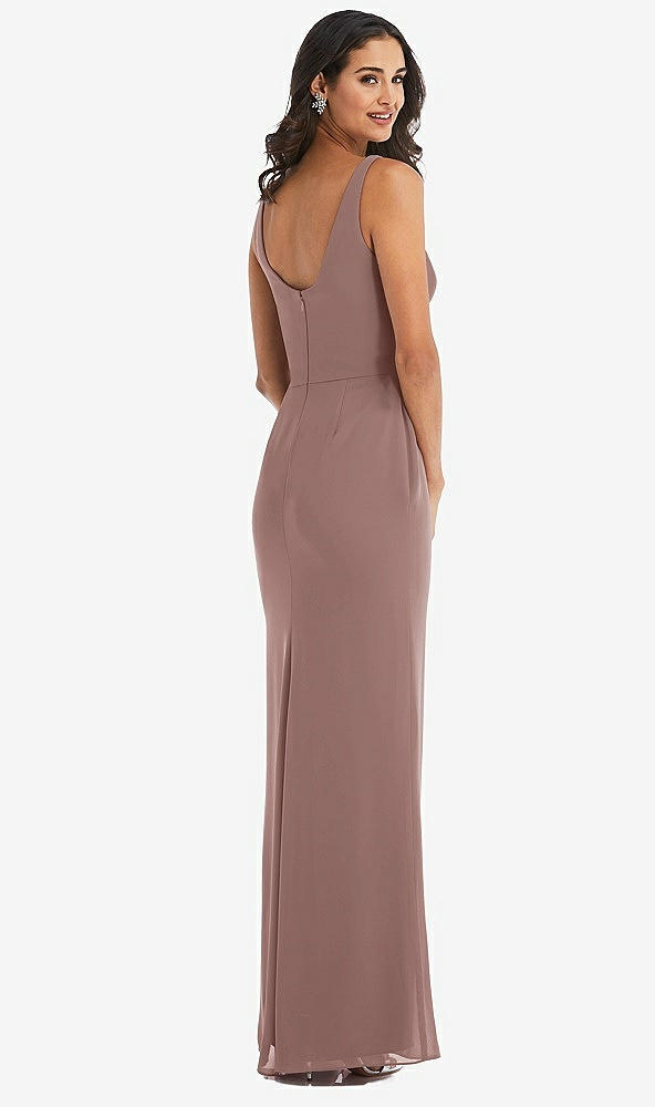 Back View - Sienna Scoop Neck Open-Back Trumpet Gown