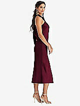 Side View Thumbnail - Cabernet Draped Twist Halter Tie-Back Midi Dress - Paloma