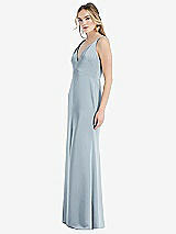 Side View Thumbnail - Mist Twist Strap Maxi Slip Dress with Front Slit - Neve