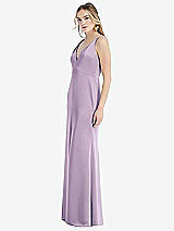 Side View Thumbnail - Pale Purple Twist Strap Maxi Slip Dress with Front Slit - Neve