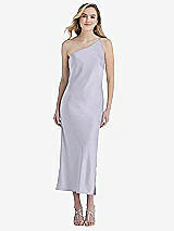 Front View Thumbnail - Silver Dove One-Shoulder Asymmetrical Midi Slip Dress