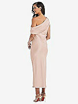 Rear View Thumbnail - Cameo Draped One-Shoulder Convertible Midi Slip Dress