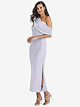 Side View Thumbnail - Silver Dove Draped One-Shoulder Convertible Midi Slip Dress