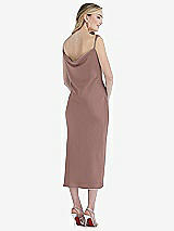 Rear View Thumbnail - Sienna Asymmetrical One-Shoulder Cowl Midi Slip Dress