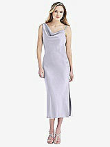 Front View Thumbnail - Silver Dove Asymmetrical One-Shoulder Cowl Midi Slip Dress