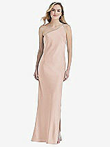 Front View Thumbnail - Cameo One-Shoulder Asymmetrical Maxi Slip Dress