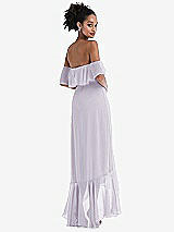 Rear View Thumbnail - Moondance Off-the-Shoulder Ruffled High Low Maxi Dress