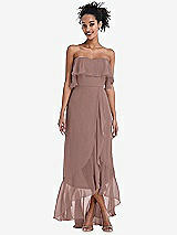 Alt View 1 Thumbnail - Sienna Off-the-Shoulder Ruffled High Low Maxi Dress