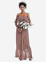 Alt View 2 Thumbnail - Sienna Off-the-Shoulder Ruffled High Low Maxi Dress