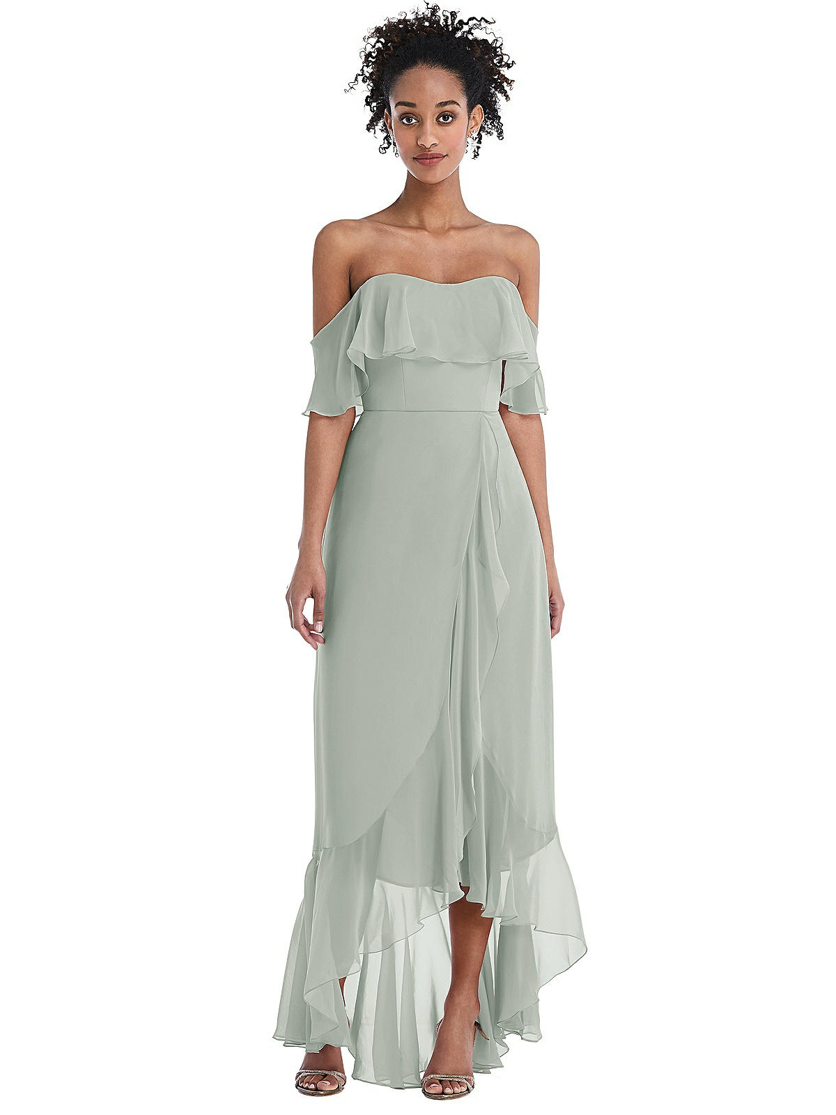 Off the shoulder high low maxi dress best sale