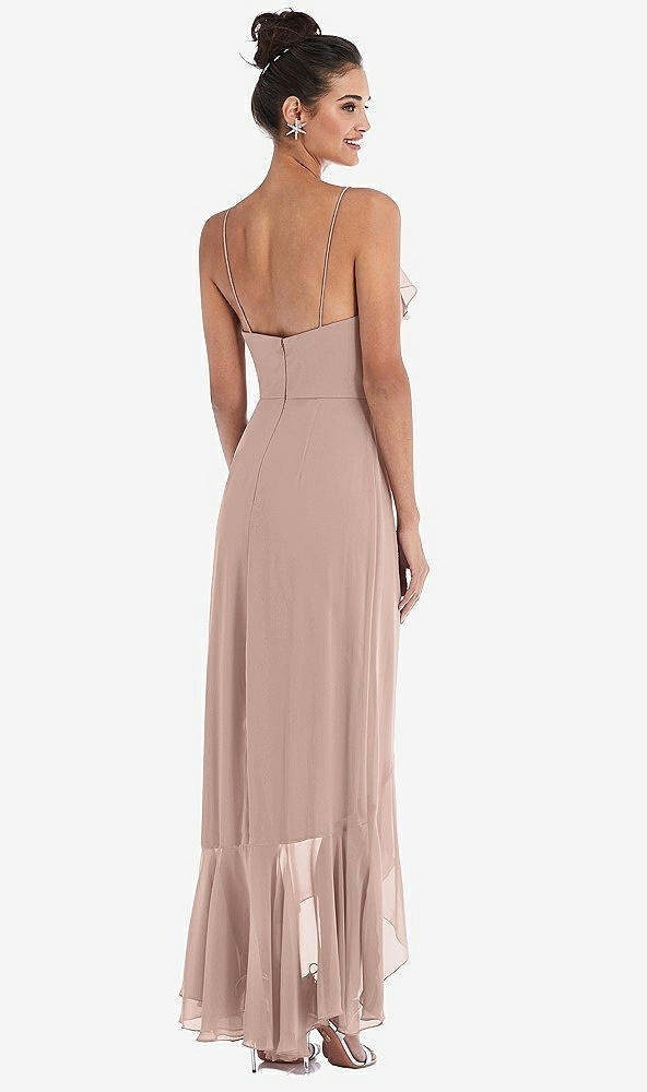 Back View - Neu Nude Ruffle-Trimmed V-Neck High Low Wrap Dress