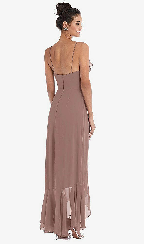 Back View - Sienna Ruffle-Trimmed V-Neck High Low Wrap Dress