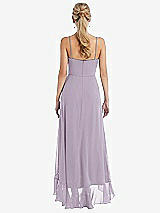 Rear View Thumbnail - Lilac Haze Scoop Neck Ruffle-Trimmed High Low Maxi Dress