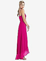 Side View Thumbnail - Think Pink Scoop Neck Ruffle-Trimmed High Low Maxi Dress