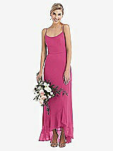 Alt View 1 Thumbnail - Tea Rose Scoop Neck Ruffle-Trimmed High Low Maxi Dress