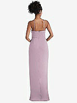 Rear View Thumbnail - Suede Rose Halter Draped Tulip Skirt Maxi Dress