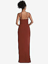 Rear View Thumbnail - Auburn Moon Halter Draped Tulip Skirt Maxi Dress