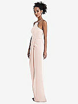 Side View Thumbnail - Blush Halter Draped Tulip Skirt Maxi Dress