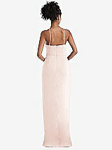 Rear View Thumbnail - Blush Halter Draped Tulip Skirt Maxi Dress