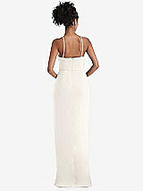 Rear View Thumbnail - Ivory Halter Draped Tulip Skirt Maxi Dress