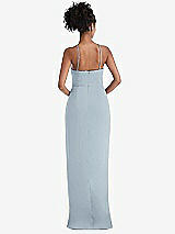 Rear View Thumbnail - Mist Halter Draped Tulip Skirt Maxi Dress