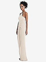 Side View Thumbnail - Oat Halter Draped Tulip Skirt Maxi Dress