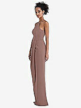 Side View Thumbnail - Sienna Halter Draped Tulip Skirt Maxi Dress