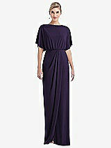 Front View Thumbnail - Concord Open-Back Three-Quarter Sleeve Draped Tulip Skirt Maxi Dress