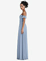 Side View Thumbnail - Cloudy Off-the-Shoulder Ruffle Cuff Sleeve Chiffon Maxi Dress