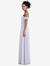 Side View Thumbnail - Silver Dove Off-the-Shoulder Ruffle Cuff Sleeve Chiffon Maxi Dress