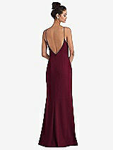 Rear View Thumbnail - Cabernet Open-Back High-Neck Halter Trumpet Gown