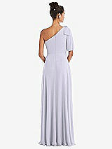 Rear View Thumbnail - Silver Dove Bow One-Shoulder Flounce Sleeve Maxi Dress