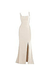 Alt View 1 Thumbnail - Oat Notch Crepe Trumpet Gown with Front Slit