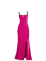 Alt View 1 Thumbnail - Think Pink Notch Crepe Trumpet Gown with Front Slit