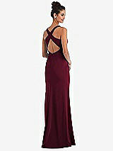 Front View Thumbnail - Cabernet Criss-Cross Cutout Back Maxi Dress with Front Slit