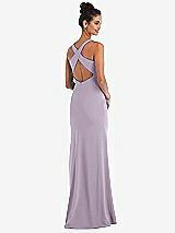 Front View Thumbnail - Lilac Haze Criss-Cross Cutout Back Maxi Dress with Front Slit