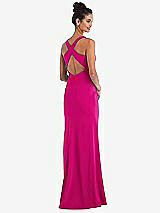 Front View Thumbnail - Think Pink Criss-Cross Cutout Back Maxi Dress with Front Slit