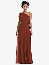 Front View Thumbnail - Auburn Moon One-Shoulder Bow Blouson Bodice Maxi Dress