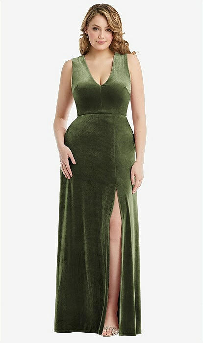 Olive green plus size dress online