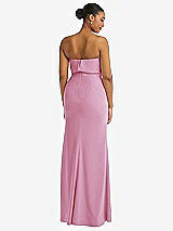 Social Bridesmaids Women's Blush Pink Strapless Draped Bodice Maxi deals Dress with Fr