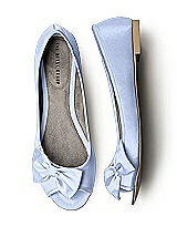 Front View Thumbnail - Arctic Satin Peep Toe Bridal Ballet Wedding Flats