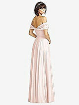 Alt View 2 Thumbnail - Blush Off-the-Shoulder Draped Chiffon Maxi Dress