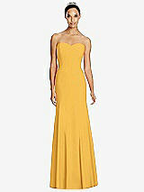 Front View Thumbnail - NYC Yellow Sweetheart Strapless Flared Skirt Maxi Dress