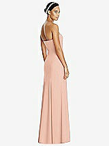 Rear View Thumbnail - Pale Peach Sweetheart Strapless Flared Skirt Maxi Dress