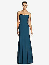 Front View Thumbnail - Atlantic Blue Sweetheart Strapless Flared Skirt Maxi Dress