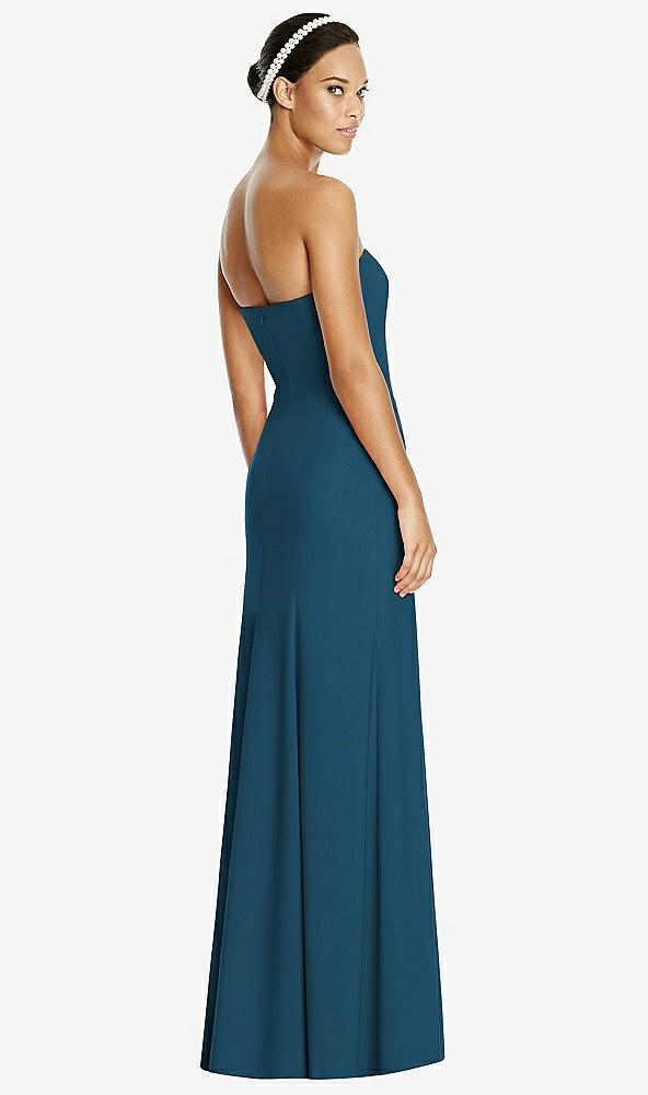 Back View - Atlantic Blue Sweetheart Strapless Flared Skirt Maxi Dress