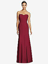 Front View Thumbnail - Burgundy Sweetheart Strapless Flared Skirt Maxi Dress