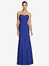 Front View Thumbnail - Cobalt Blue Sweetheart Strapless Flared Skirt Maxi Dress