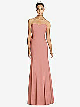 Front View Thumbnail - Desert Rose Sweetheart Strapless Flared Skirt Maxi Dress