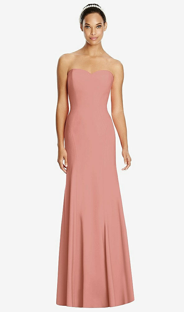 Front View - Desert Rose Sweetheart Strapless Flared Skirt Maxi Dress